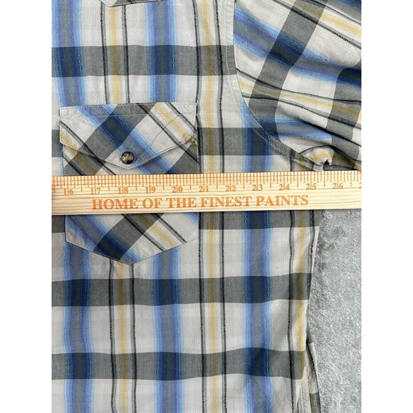 Perry Ellis Men’s Pearl Snap Button Shirt Long Sleeve Casual Outdoors Plaid XL - Picture 6 of 6